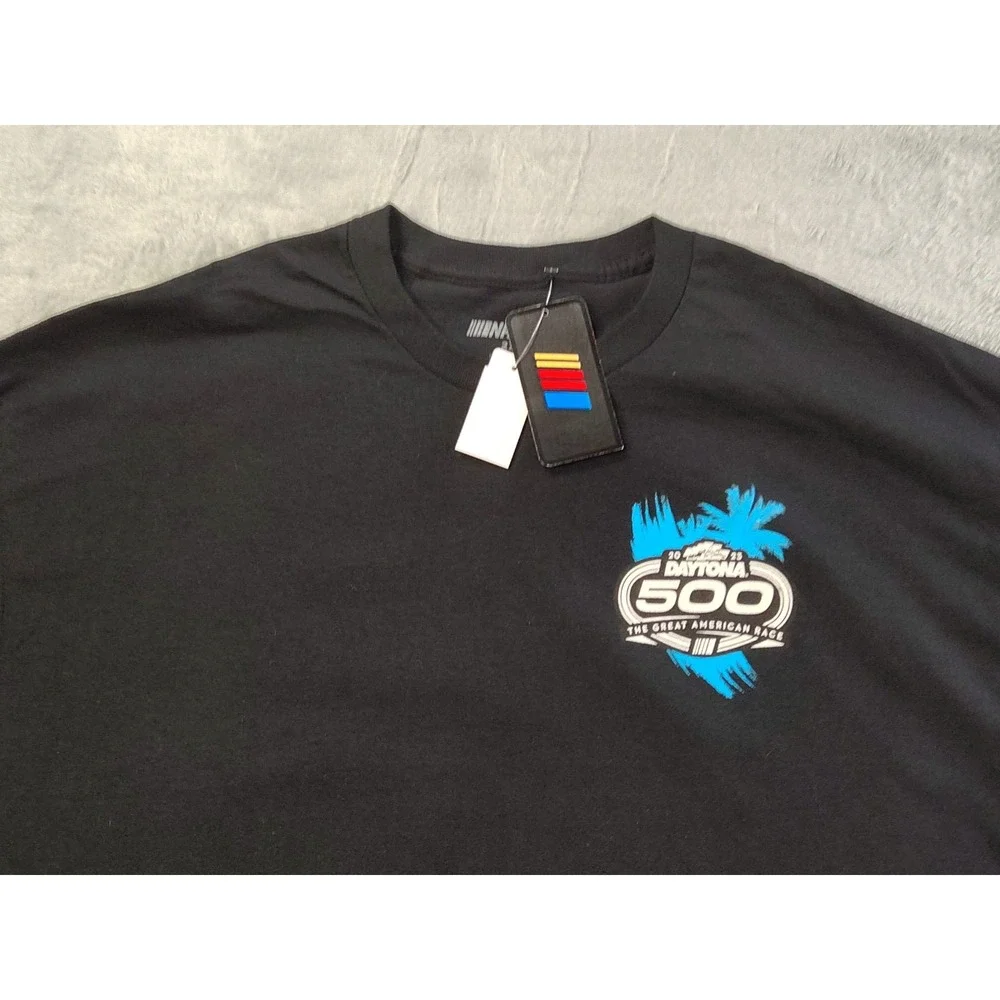 2023 Daytona 500 Nascar Race Double Sided T-Shirt Mens 2XL Black Nascar